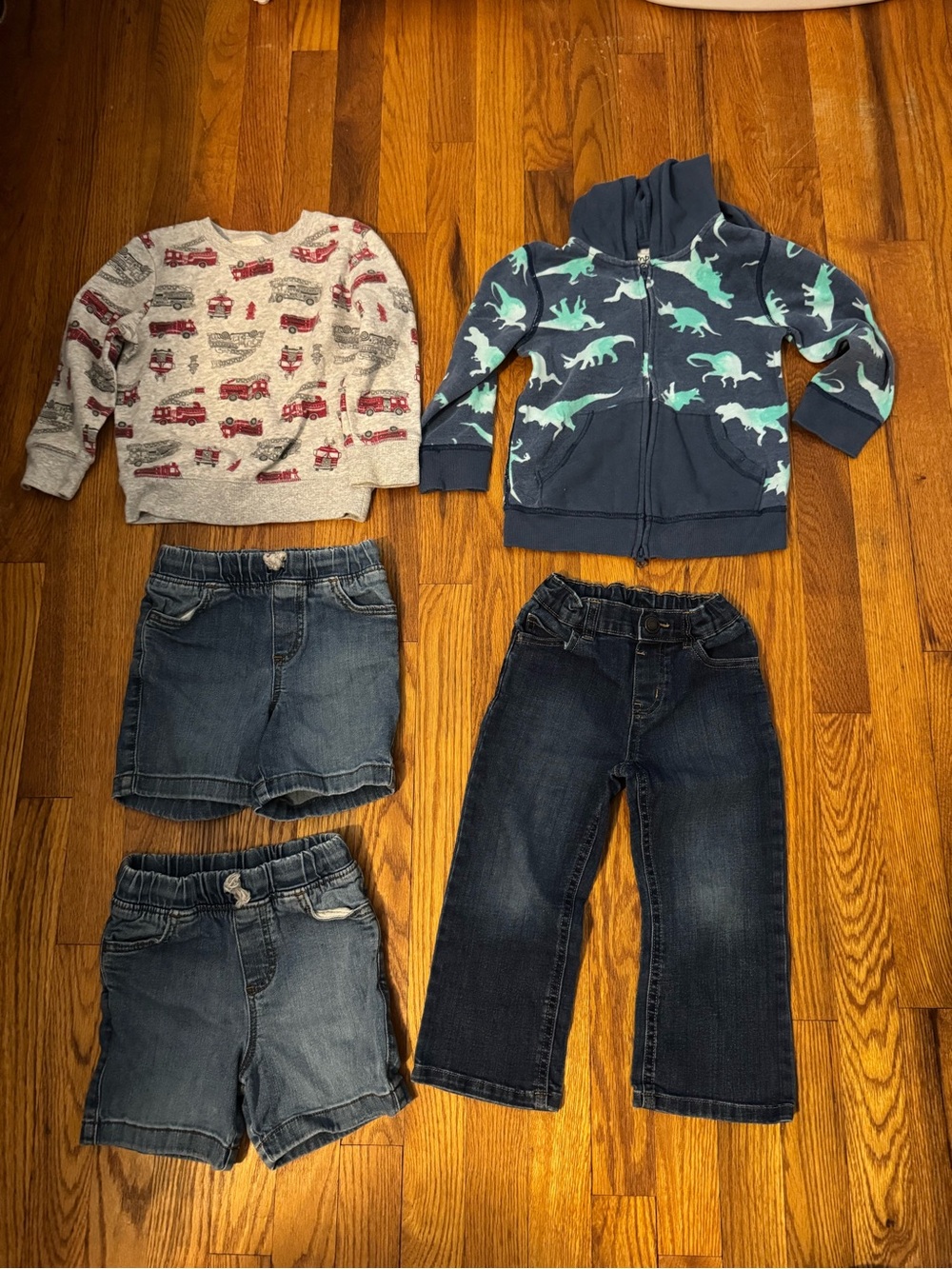 Navy Dino Zip-Up Hoodie Jeans Set for Kids